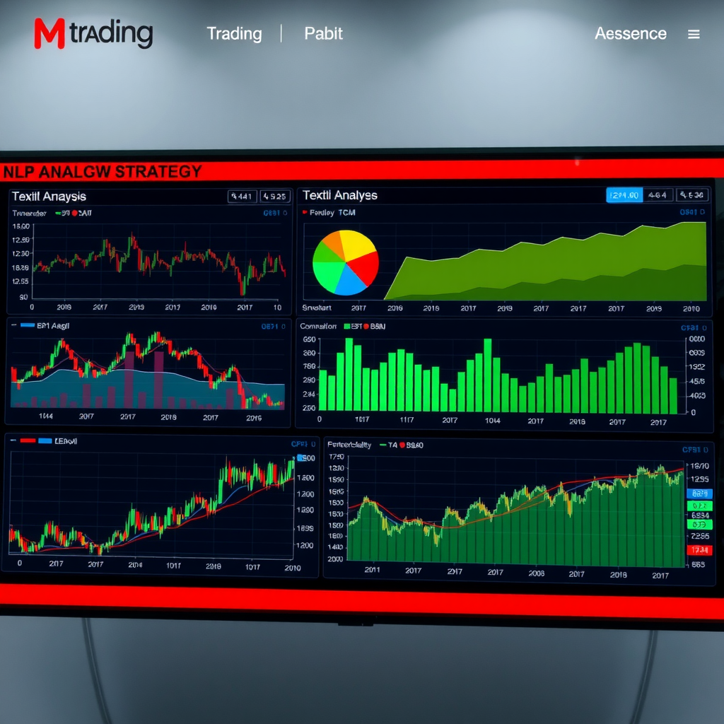 Интерактивная панель торговой стратегии с графиками сигналов NLP-анализа, индикаторами sentiment, визуализацией торговых решений на основе текстового анализа